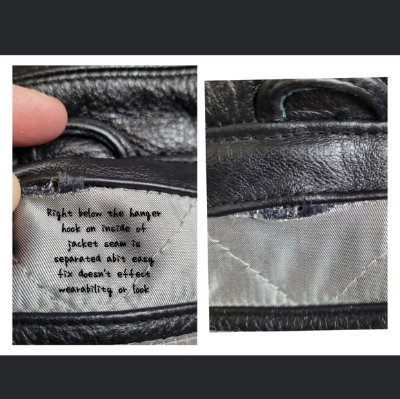 Vintage Wilsons leather womens Black leather biker jacket asymmetrical zip M - Picture 16 of 16